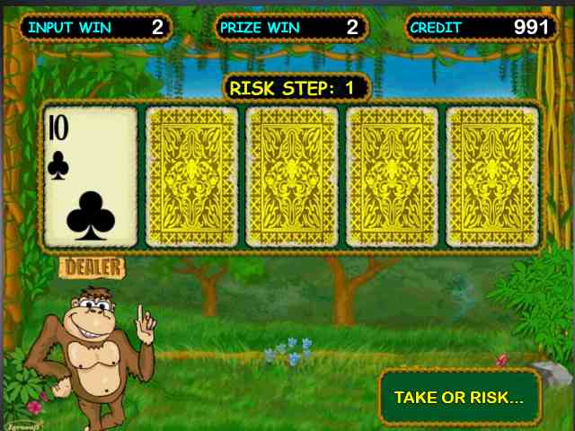 Риск-игра в аппарате Crazy Monkey